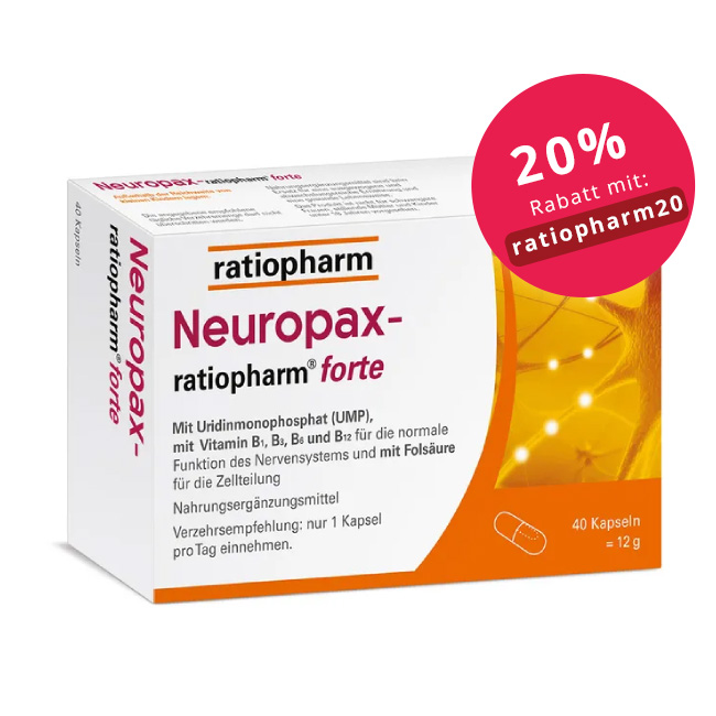 NEUROPAX-ratiopharm forte - Jetzt 20% Rabatt mit Code "ratiopharm20"