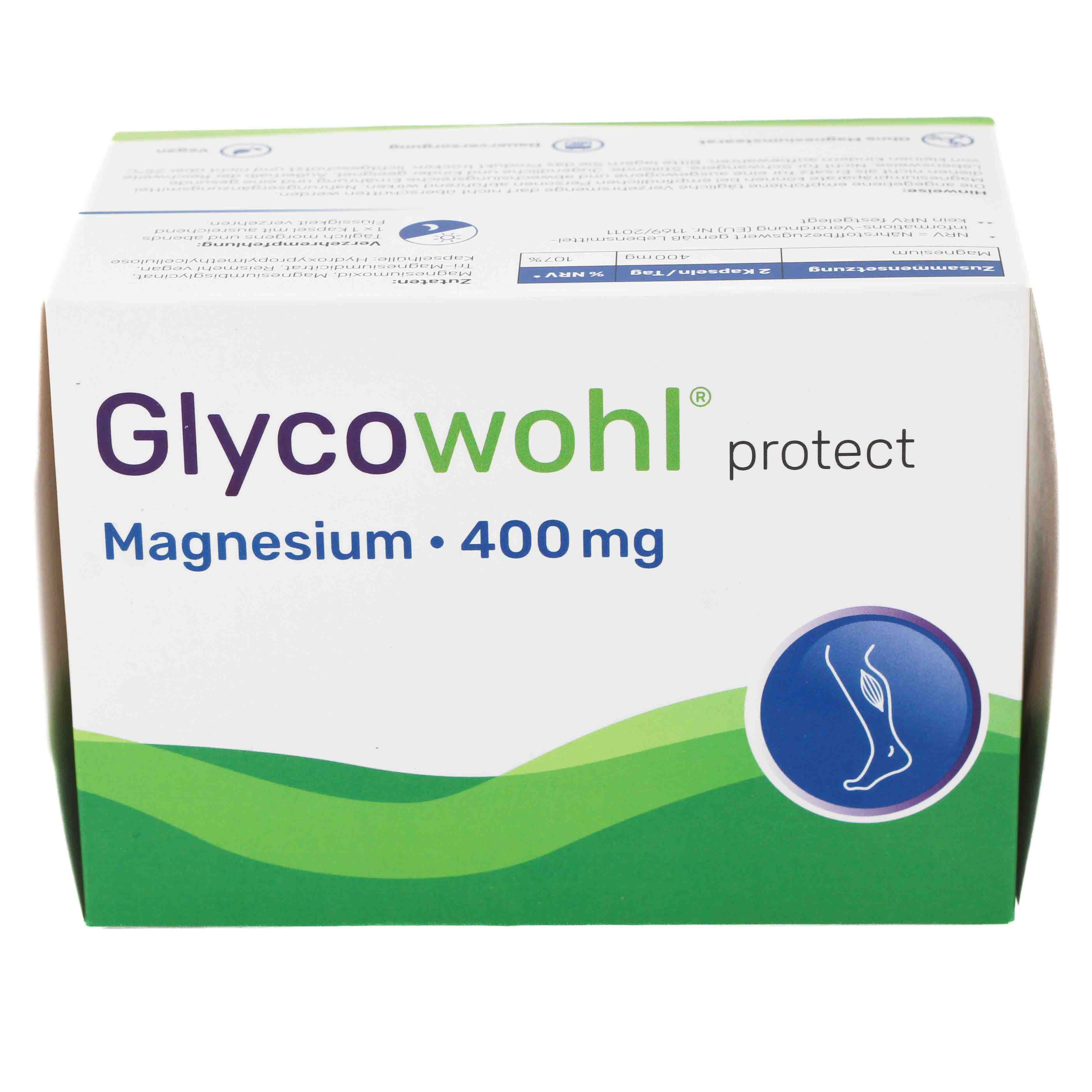 GLYCOWOHL Magnesium 400 mg hochdosiert vegan Kaps.