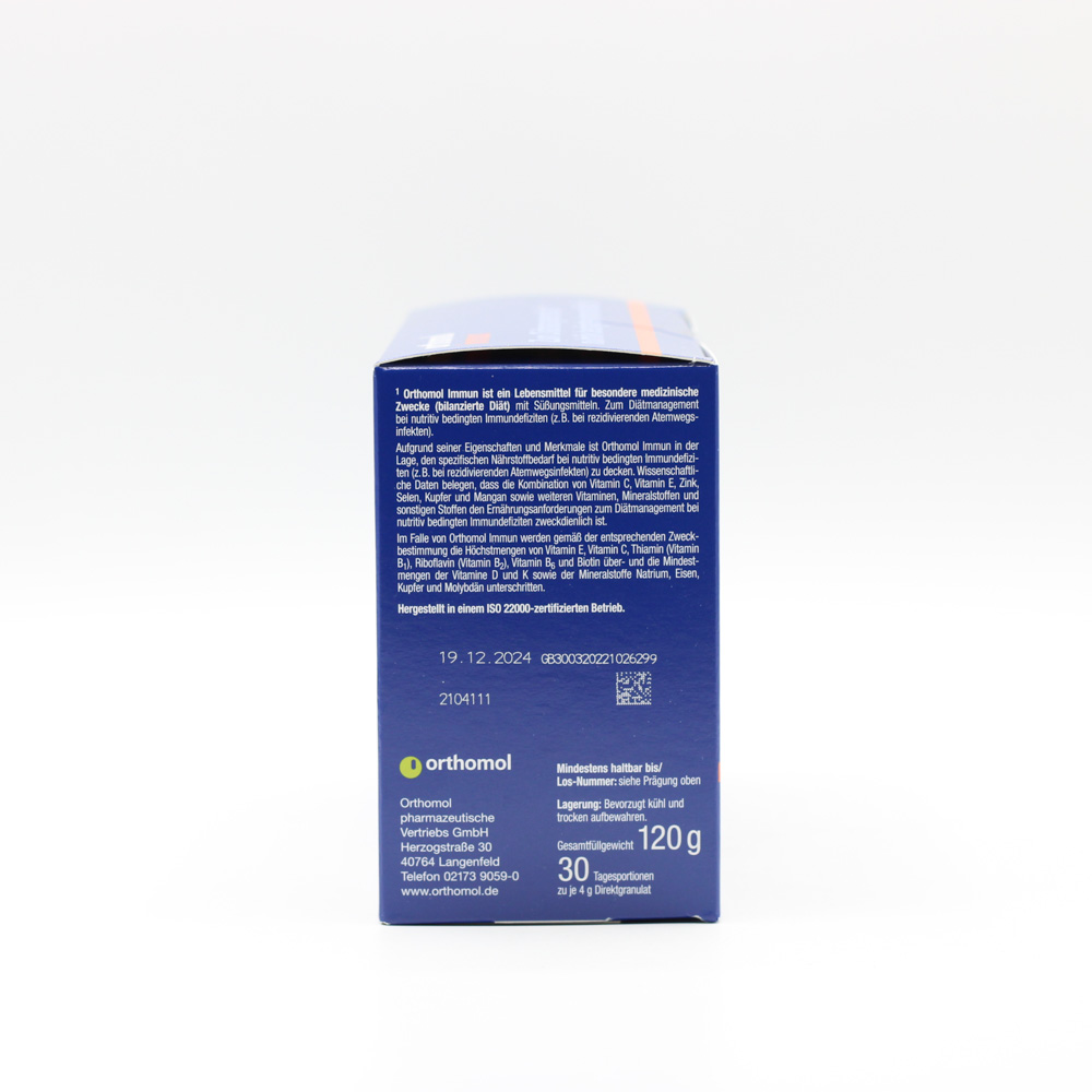 ORTHOMOL Immun Direktgranulat Himbeer/Menthol
