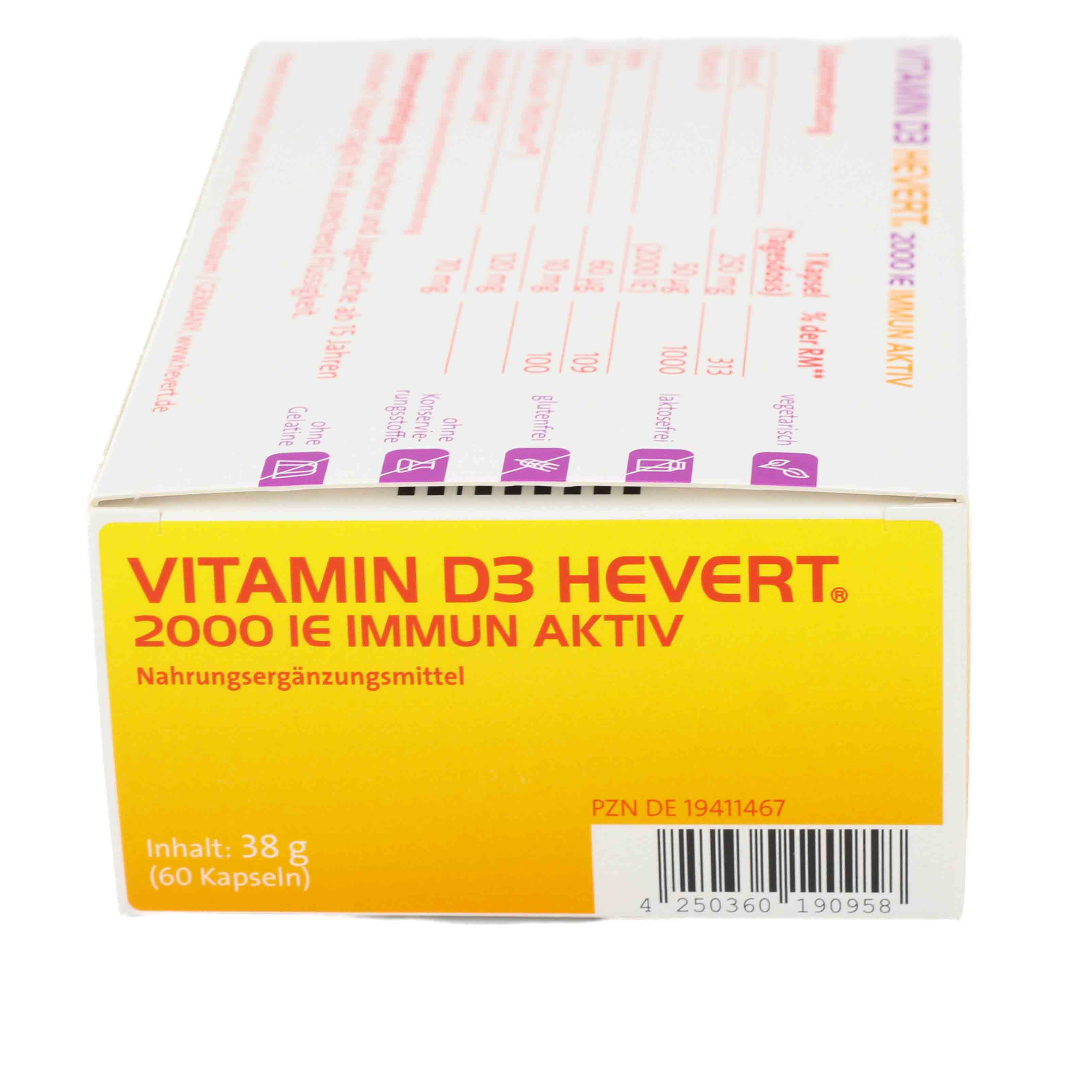 VITAMIN D3 HEVERT 2000 I.E. Immun Aktiv Kapseln