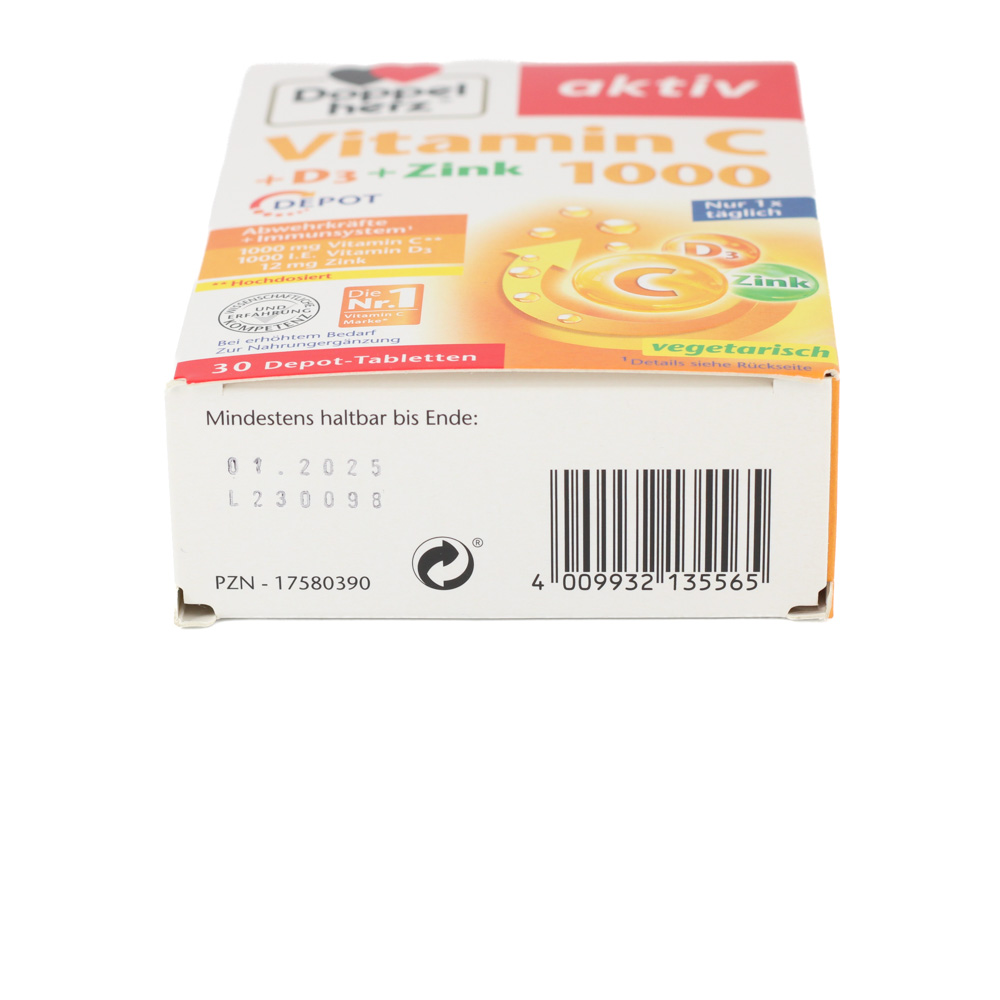DOPPELHERZ Vitamin C 1000+D3+Zink Depot Tabletten