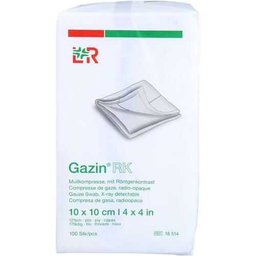 GAZIN Mullkomp.10x10 cm unsteril 12fach RK