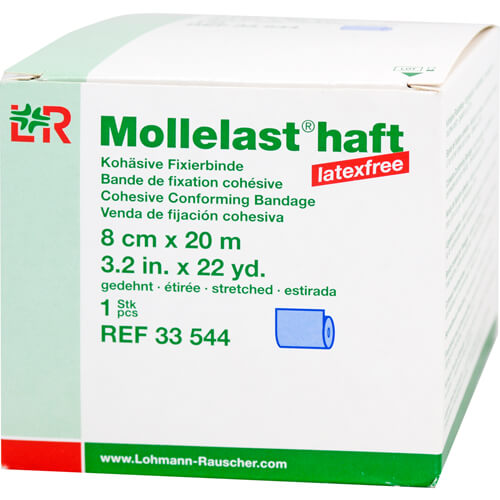 MOLLELAST haft Binden latexfrei 8 cmx20 m blau