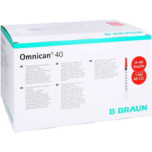 OMNICAN Insulinspr.1 ml U40 m.Kan.0,30x12 mm einz.