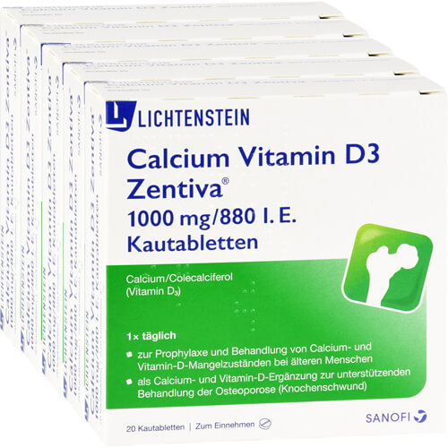 CALCIUM VITAMIN D3 Zentiva 1000 mg/880 I.E. Kautab