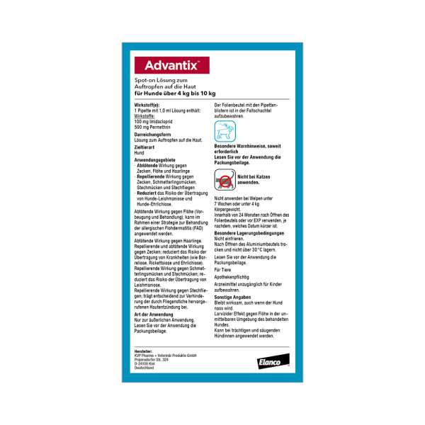 ADVANTIX Spot-on Lsg.z.Auftr.a.d.H.f.Hund 4-10 kg