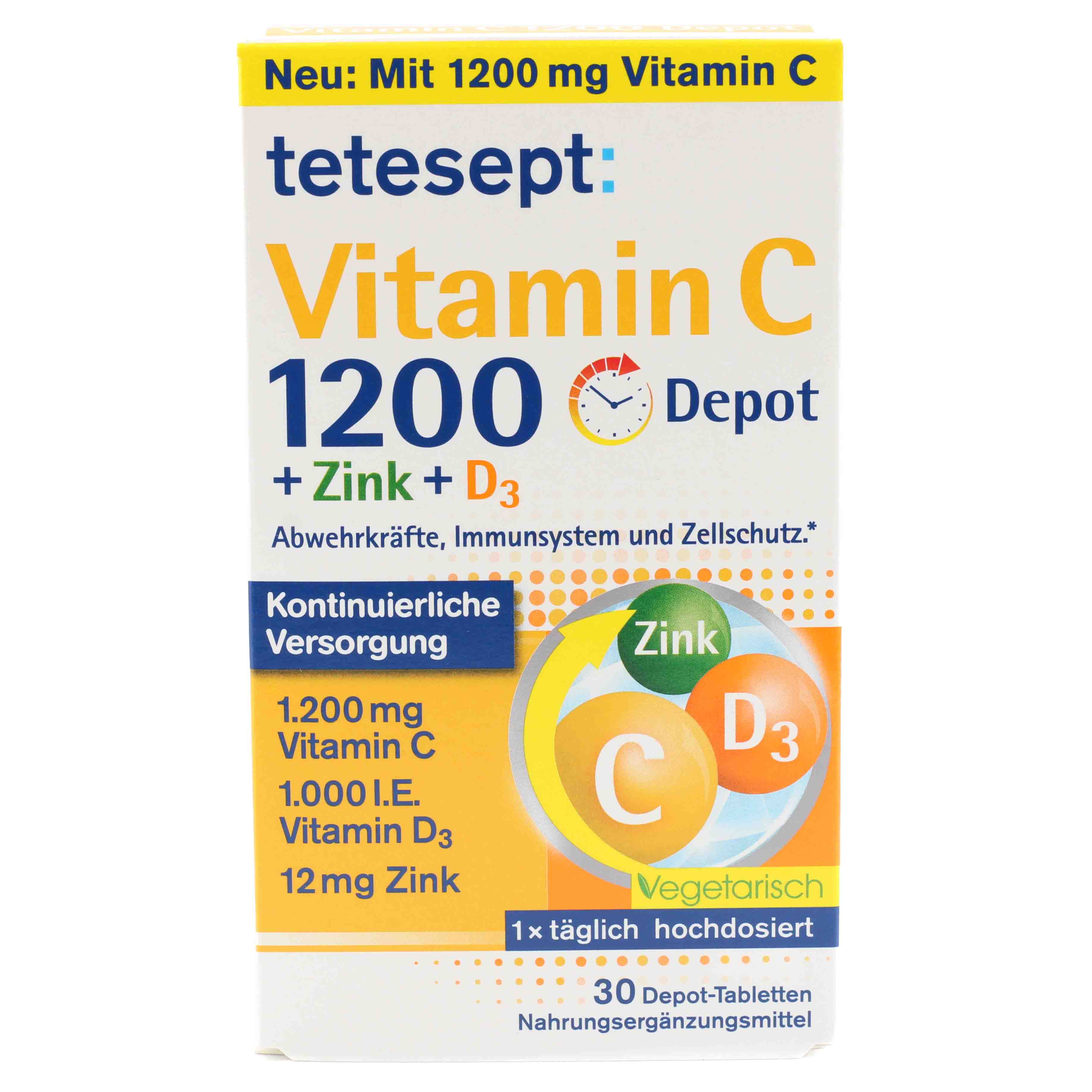 TETESEPT Vitamin C 1.200+Zink+D3 Depot Tabletten