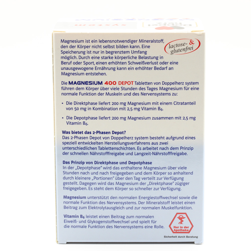 DOPPELHERZ Magnesium 400 Depot system Tabletten