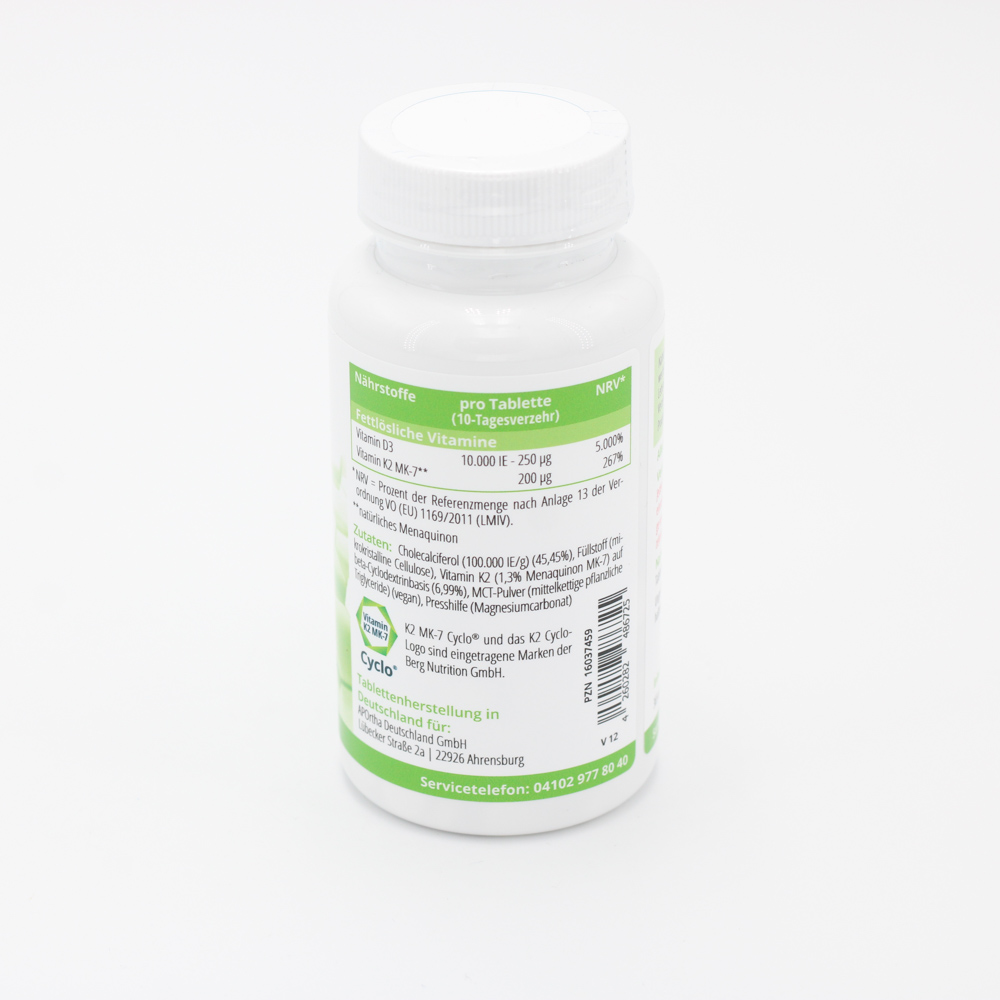 VITAMIN D3 10.000 I.E.+Natto K2 200 μg Tabletten