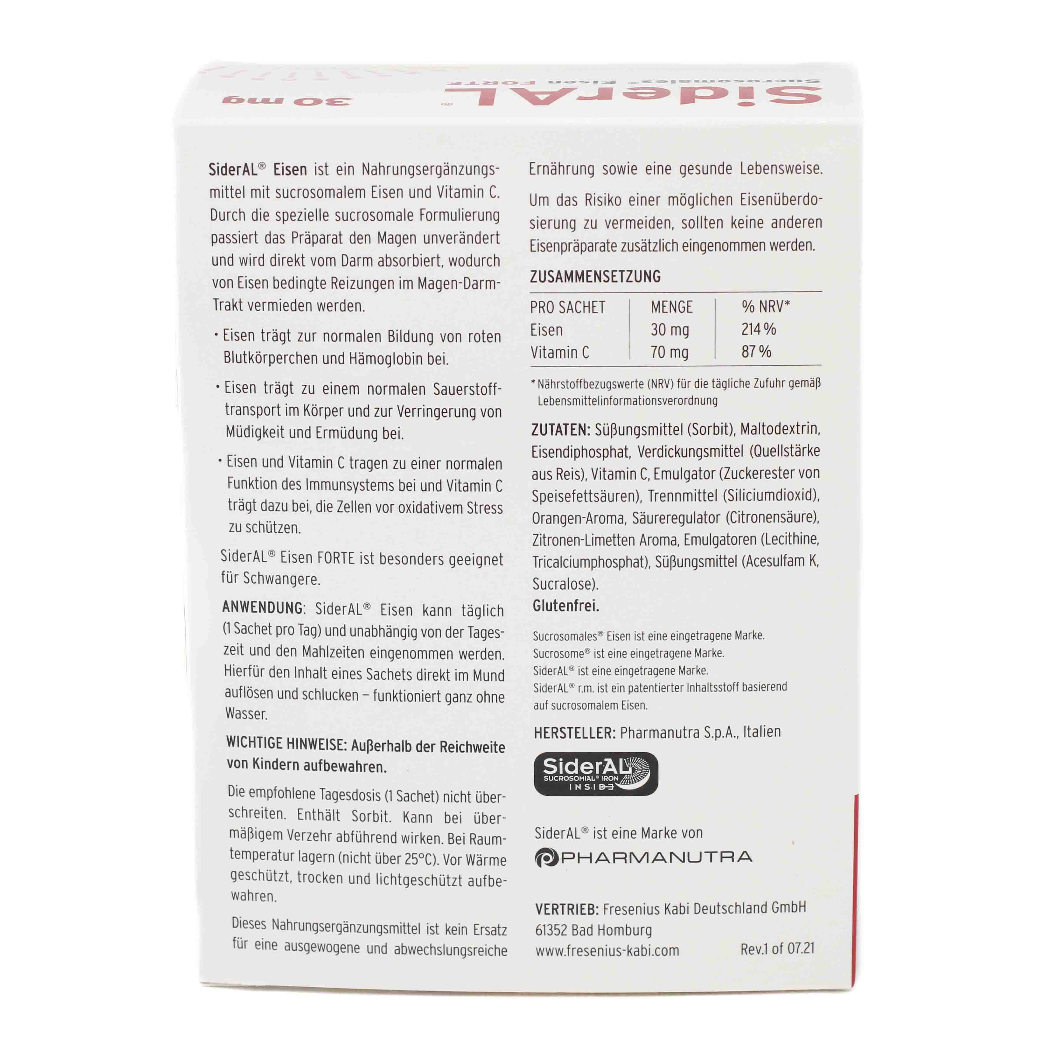 SiderAL® Eisen Forte 30mg Zitrus bei erhöhtem Eisenbedarf