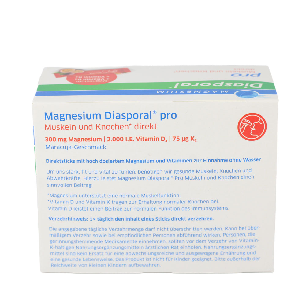 MAGNESIUM DIASPORAL pro D3+K2 Musk.+Knochen direkt