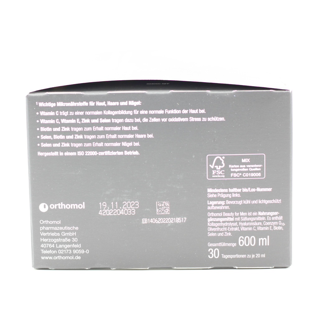 ORTHOMOL beauty for Men Trinkampullen