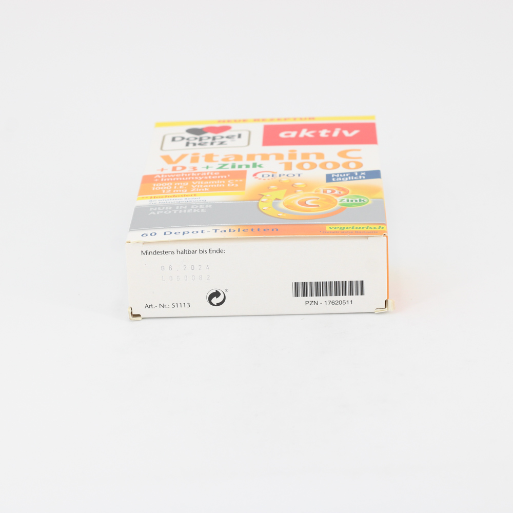 DOPPELHERZ Vitamin C 1000+D3+Zink Depot Tabletten