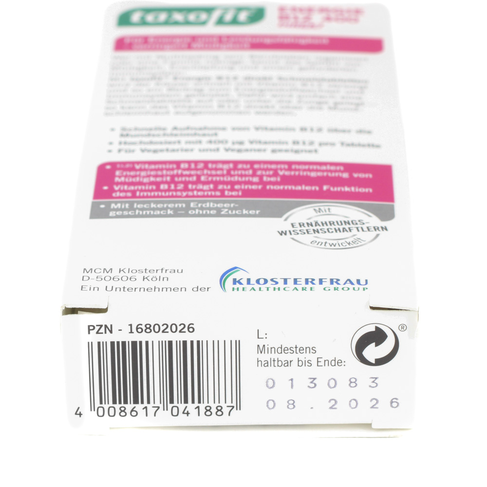 TAXOFIT Energie B12 400 Direkt Schmelztabletten