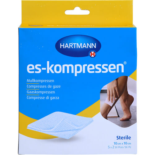 ES-KOMPRESSEN steril 10x10 cm 8fach 17fädig