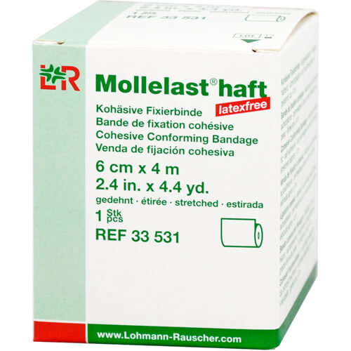 MOLLELAST haft Binden latexfrei 6 cmx4 m weiß
