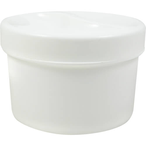GEBISSDOSE mit Einsatz u.Deckel weiß